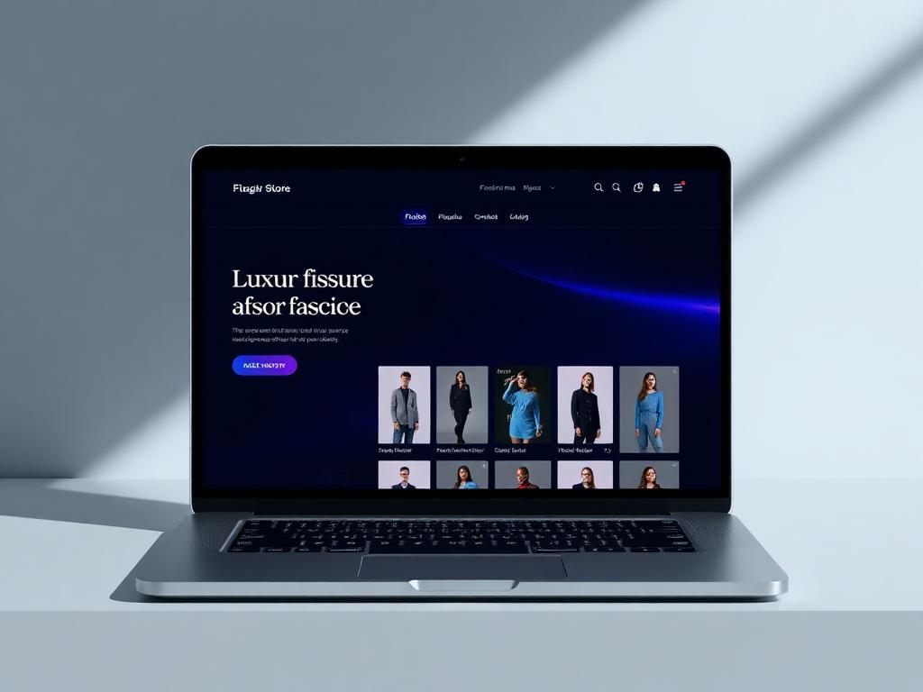 Concepto de tienda online de moda con diseño oscuro y elegante