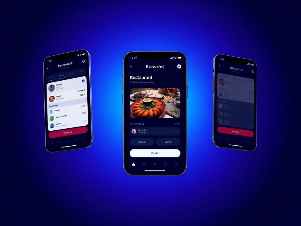Concepto de aplicación móvil de reservas para restaurante